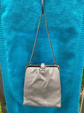 purse clutch silver vintage 1950's evening bag